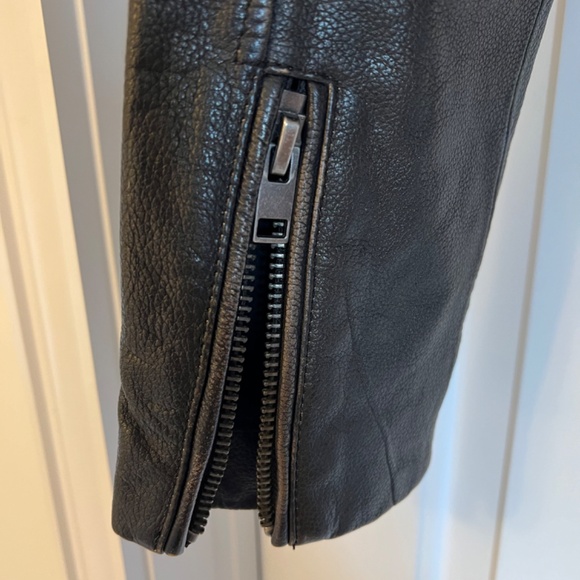 Zara genuine leather distressed jacket brown NWOT - Picture 8 of 8